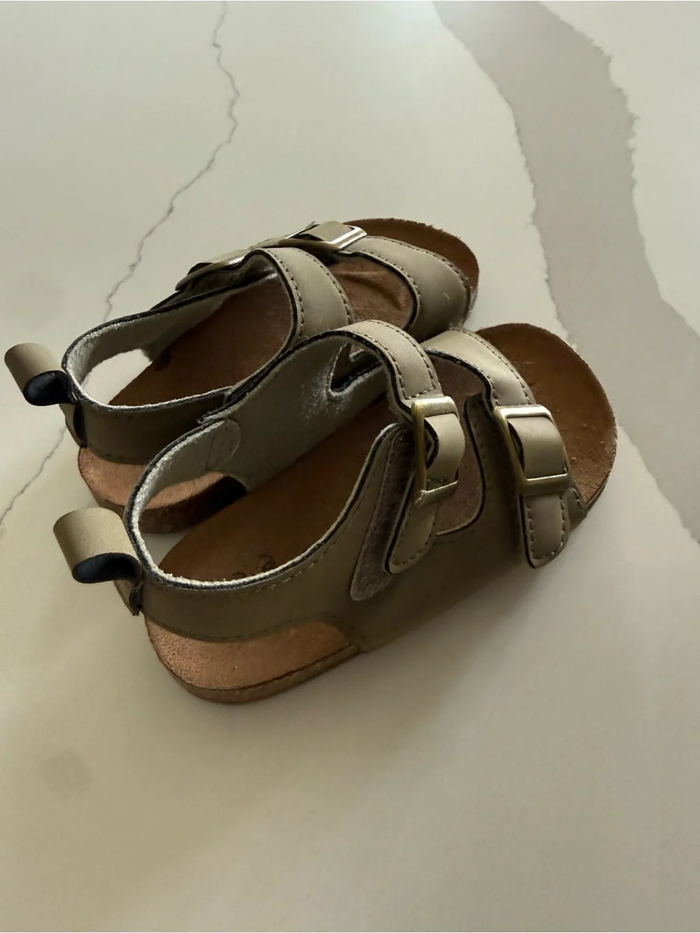 First Steps by Stepping Stones Olive Buckle Sandals – Baby/Infant Size 6
